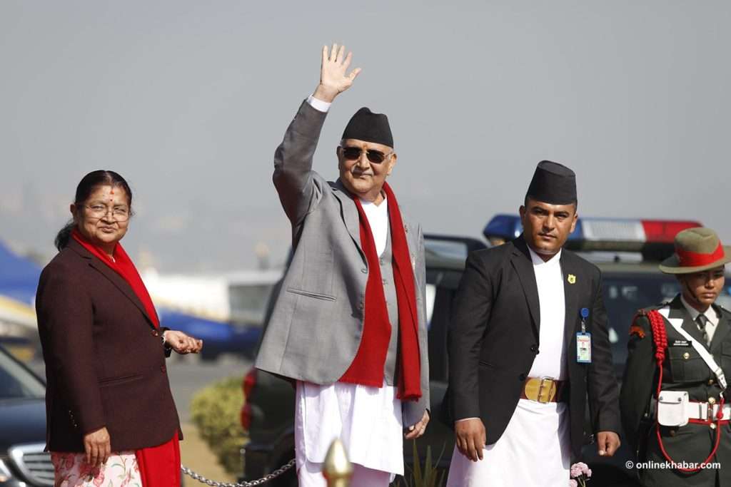 प्रधानमन्त्री ओली चीन प्रस्थान
